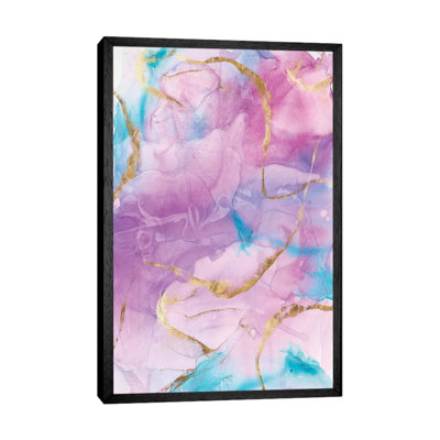 Gold Highlights I by Eva Watts - Floater Frame Painting on Canvas
