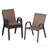 Patio Chairs Set Of 6, Stackable Outdoor Dining Chairs With Textilene Fabric, All Weather Powder-Coated Metal Frame Outdoor Armchair For Backyard, Balcony And Poolside-129225723-129225724