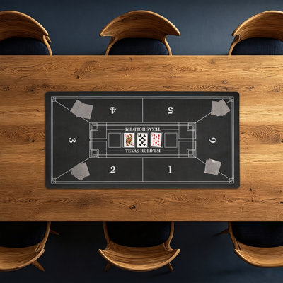 Tapis de poker noir - 11,81 po x 27,56 po