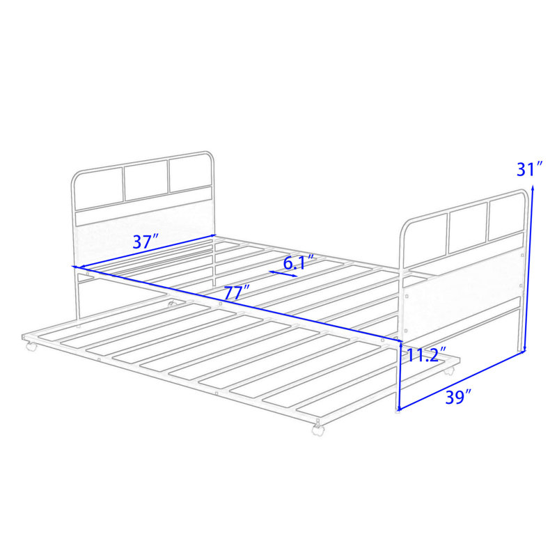 Twin Platform Bed with Trundle