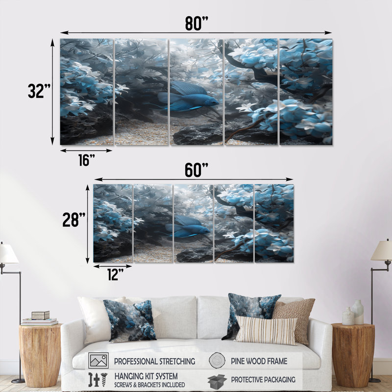 Sartell - Aquariums, ensemble de reproductions d'art mural, 32" H x  80" W