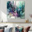 Art mural moderne sur toile vert mauve marbré-114713640-114713642-114713643