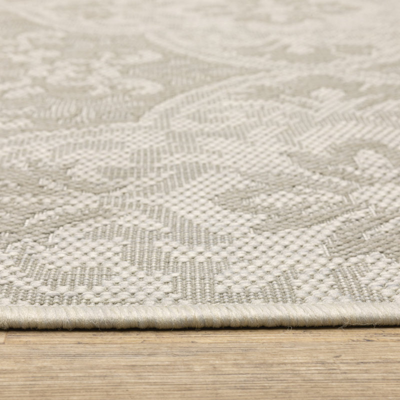 Anne Damask Indoor / Outdoor Rug, Runner 1'10" x 7'3"