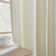 Light Filtering Semi-Sheer Faux-Linen Grommet Curtains 2 Panels Set