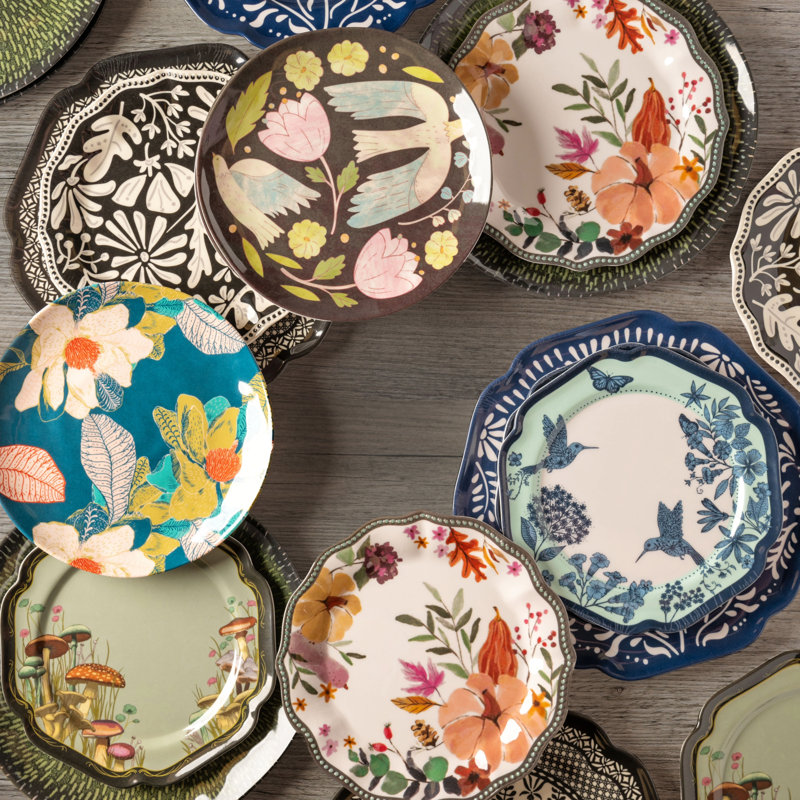 Assiettes à salade en mélamine S / 4 DUSK FLORAL (F24)