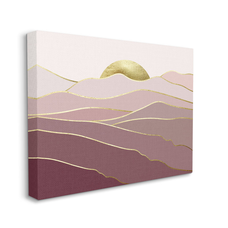 «Layered Pink Glam Mountain Peaks Floater» par Urban Epiphany, H 16 po x l 20 po x P 1,5 po, Toile tendue