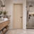 DEPOT E-SHOP 24 in. x 80 in. PVC AquaDoor Kit - Waterproof Interior Slab Door with Adjustable WPC Frame, Weatherstrip and Trim Molding for Bathroom, Kitchen and Laundry Room - Light Oak