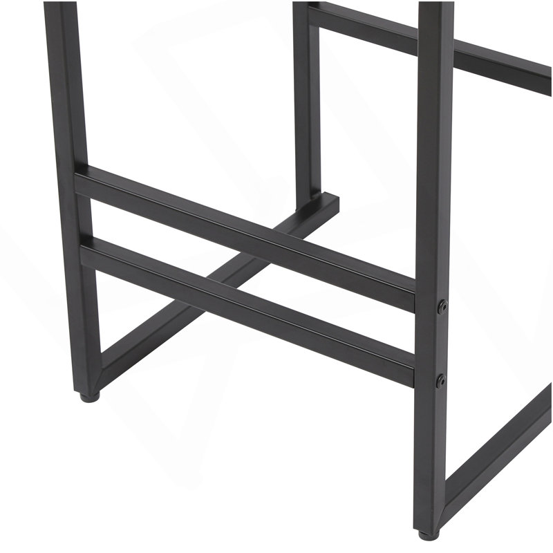 Ensemble de 2 tabourets de bar tissés avec dossier en corde de papier tissé pour îlot de cuisine (style B noir et blanc crème)