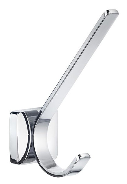 Porte-peignoir mural double chrome poli 