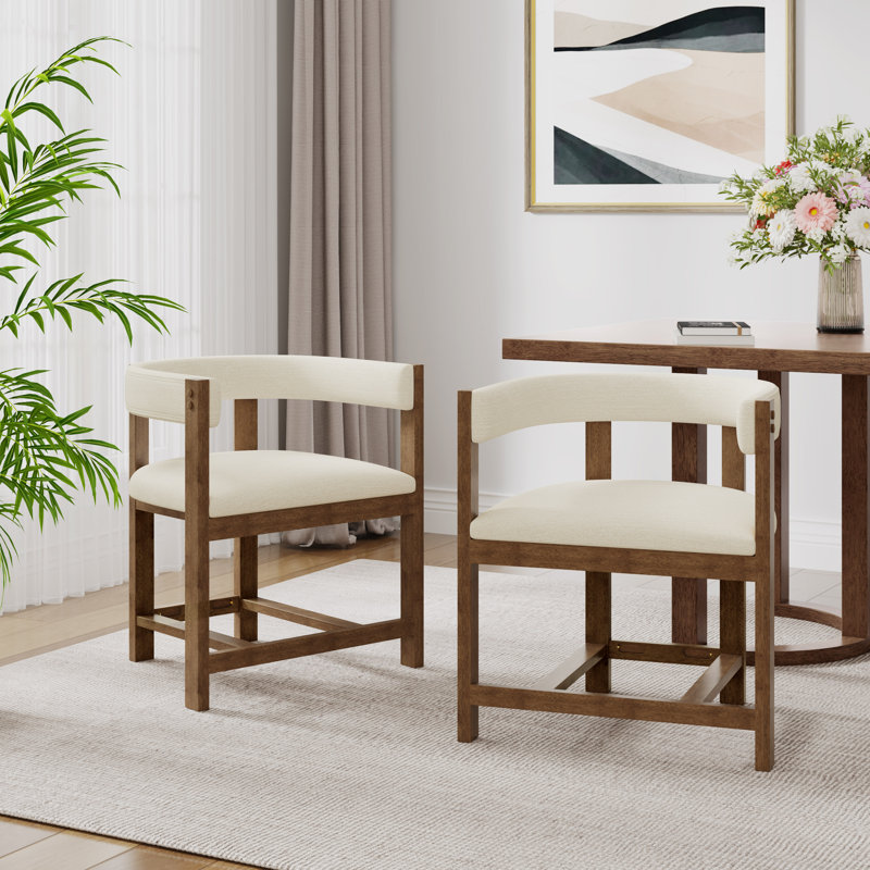 Comesha Modern Rubberwood Dining Chairs, Walnut