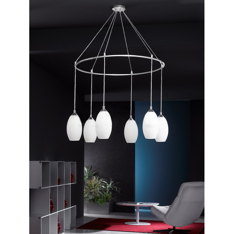 6 - Light Chrome Cluster Pendant, Non-Energy Efficient