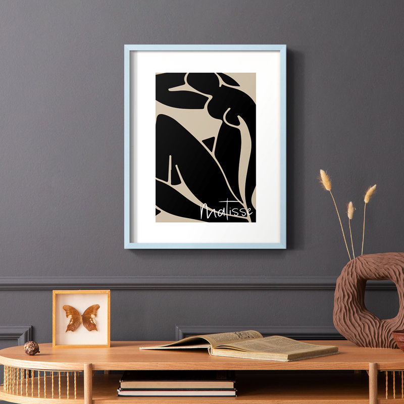 Matisse CCCCI, reproduction encadrée - bois massif, H 10 po x l 8 po, Bleu