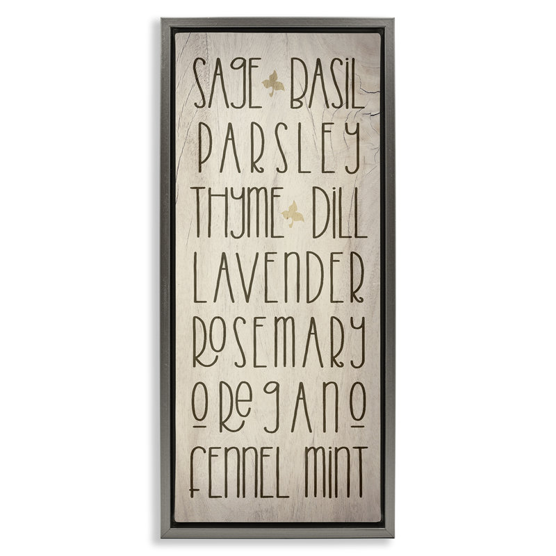 Cadre flottant pour herbes de cuisine de jardinage, design par Lil 'Rue, H 31 po x l 15 po, Cadre flottant gris lustré