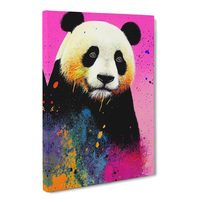 Panda Splatter Vol.1 - Wrapped Canvas, 76cm H x 50cm W x 3cm D