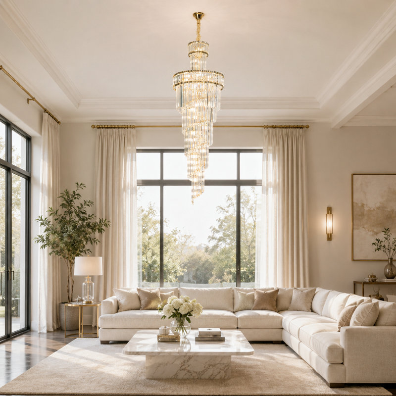 Lustre en cristal 26 lumières à gradation, H 82,68 po x l 25,59 po x P 25,59 po