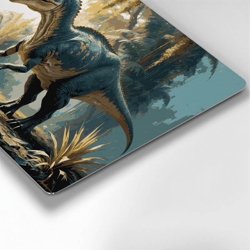 «Dinosaur Ampelosaurus», art mural en métal gris, H 11 po x l 14 po