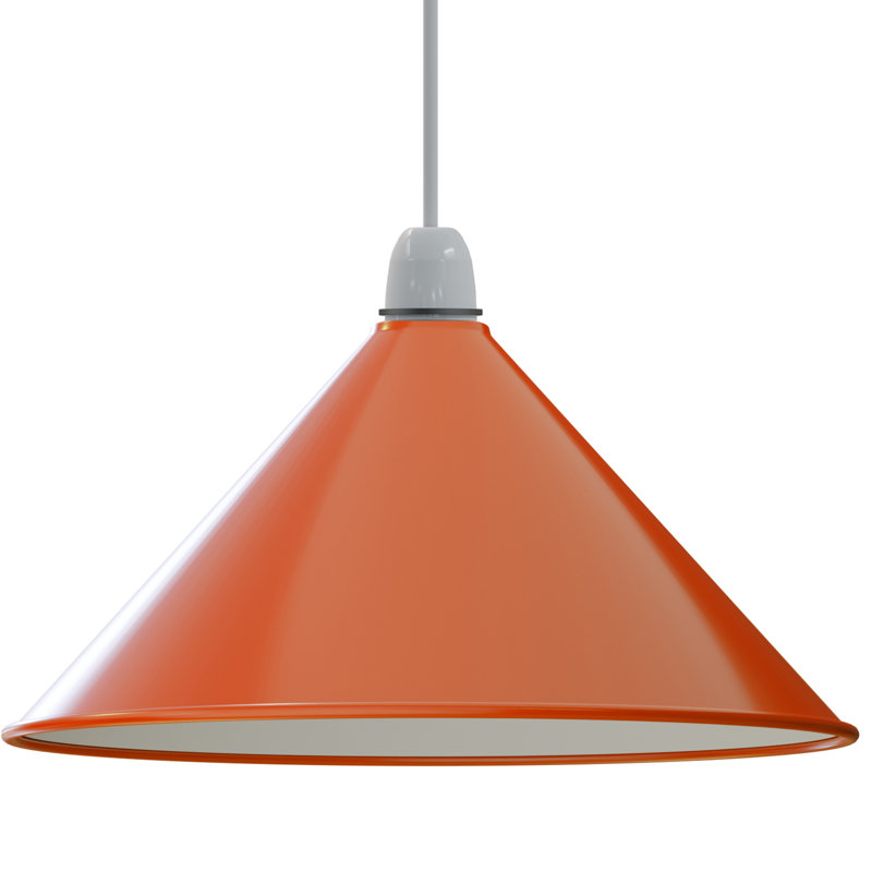 14.3cm H Metal Cone Lamp Shade ( Screw On ), Orange