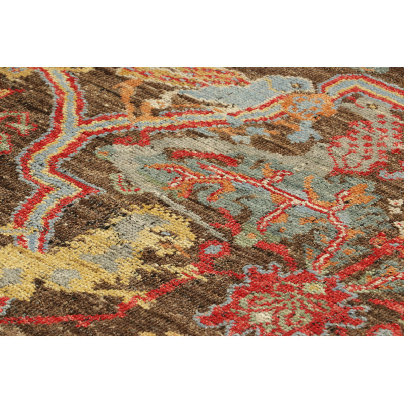 Burano Hand Knotted Wool Floral Area Rug, Rectangle 10' x 14'