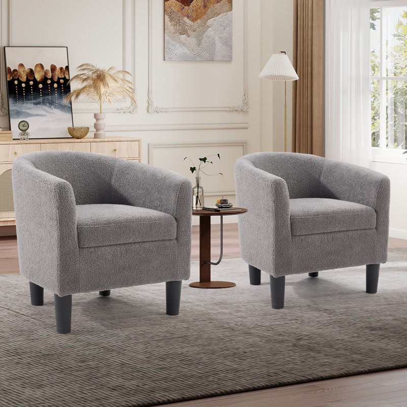 Ensemble de 2 fauteuils d'appoint rembourrés 25,2 po Classic Comfort, Gris