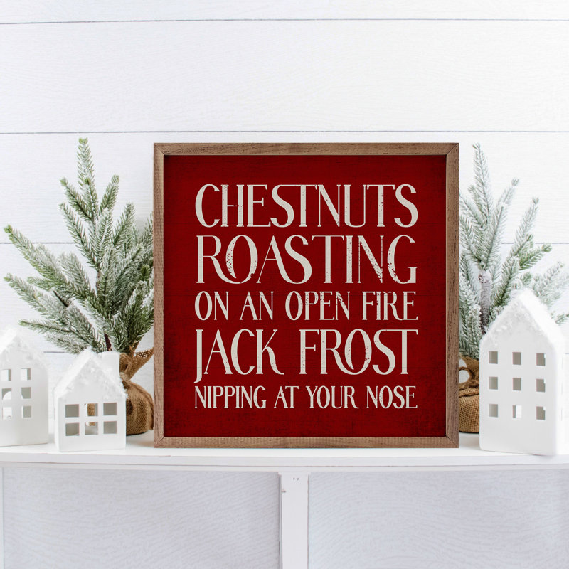 Chestnuts Roasting Red, 8" H x 8" W