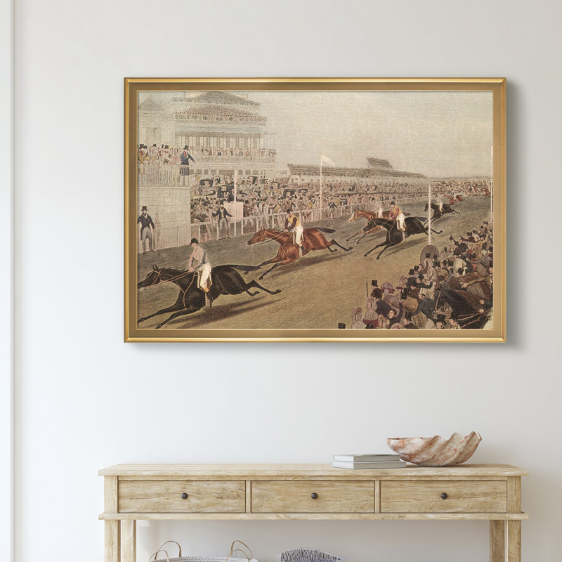 " The Grand Steeple Chase IV ", Gold, 30.5" H x 42.5" W x 1" D