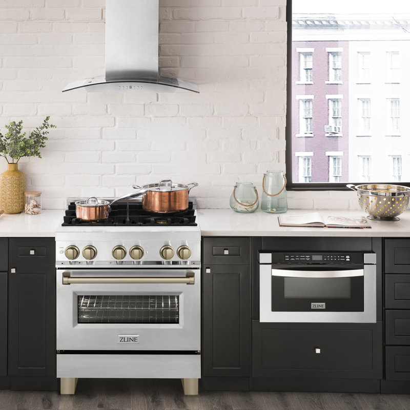 ZLINE Autograph 30" Legacy Dual Fuel Range w/ 4 Burners, Champagne Bronze
