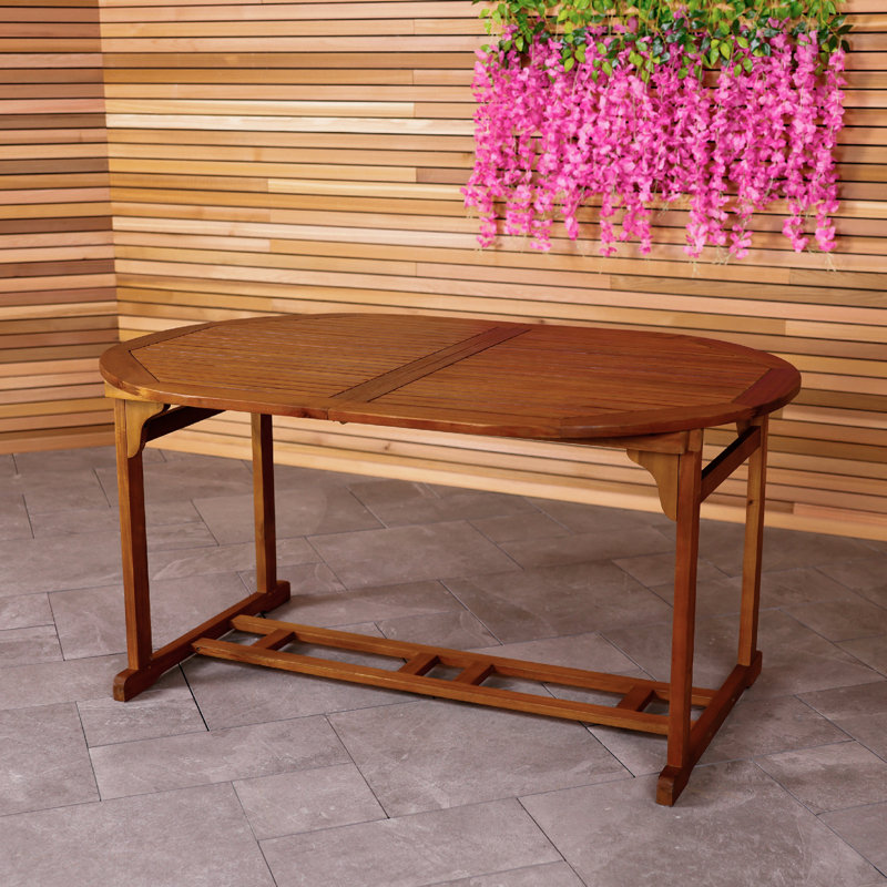 Oval Wooden Extendable Outdoor Dining Table