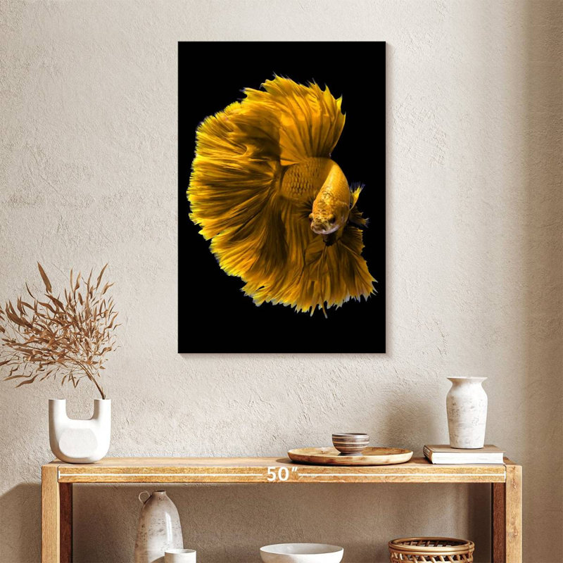 Brampt Yellow Dragon Betta Fish, 36" H x 24" W
