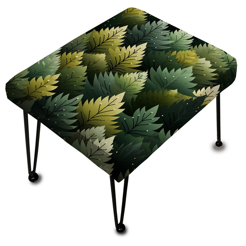 Green Forest Pattern - Botanical Rectangle Ottoman