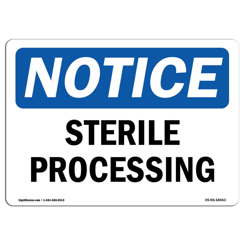 Sterile Processing Aluminum Sign 12 x 18
