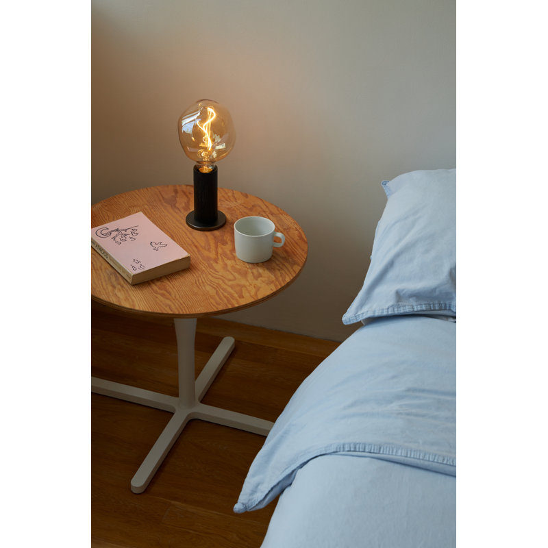 Knuckle Table Lamp in Walnut With Voronoi-I,  Blackened Oak