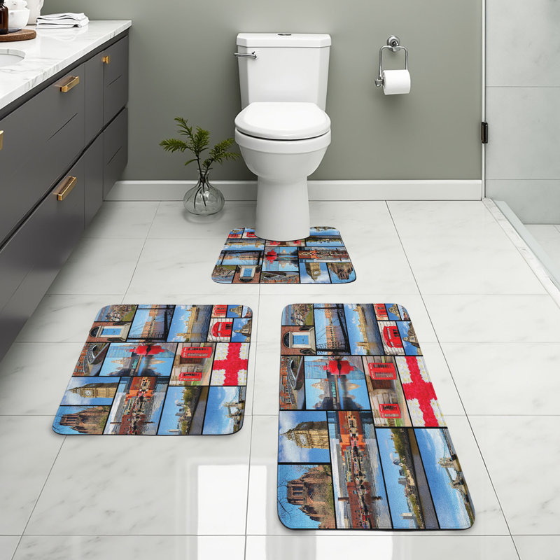  Ensemble de 3 tapis de salle de bain England