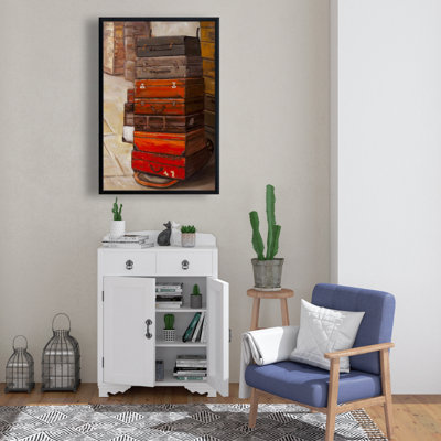 Old Traveling Suitcases - Travel & Maps Canvas Wall Art