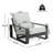Modern Coastal Aluminum Outdoor Lounge Chair Set With Cushions And Acacia Wood Coffee Table