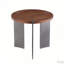 Table basse ronde avec surface en bois et pieds en métal-114364909