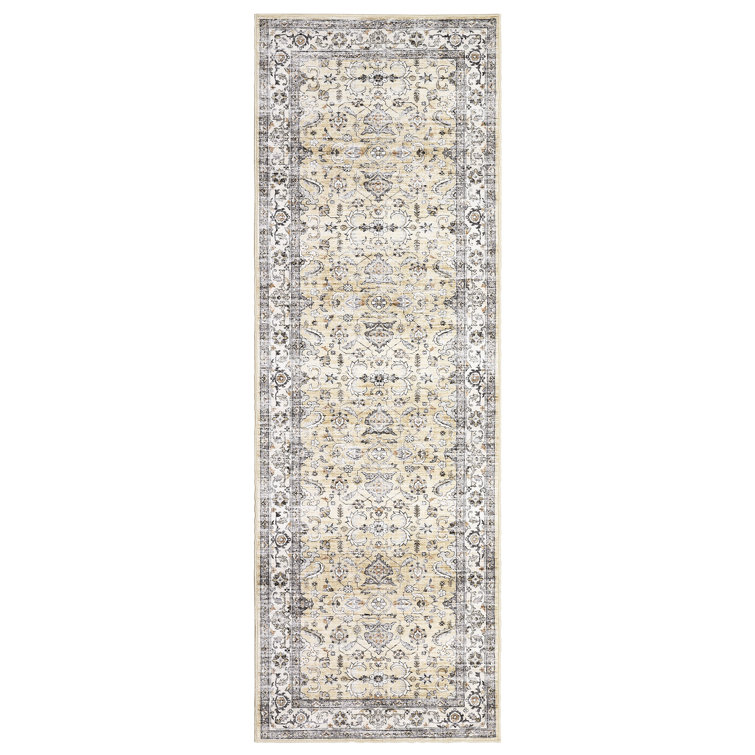 Oriental Machine Washable Rug with Rubber Backing for Living Room Vintage Non-Slip Dining Room Rug Easy-Cleaning Floor Carpet for Bedroom