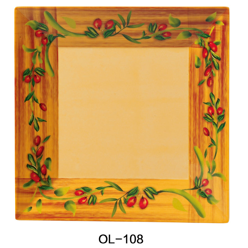 Plaque carrée en mélamine 8 po Yanco OL-108 olive, ensemble de mélamine, paquet de 48