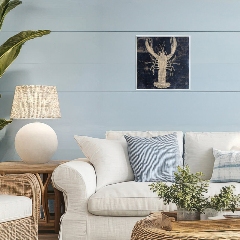Plaque murale «Lobster Contour over Map», design par Sasha