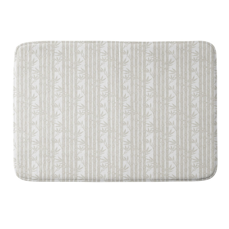 Tapis de bain en mousse viscoélastique à rayures en bambou Little Arrow Design Co, Simple - L 17 po x l 24 po