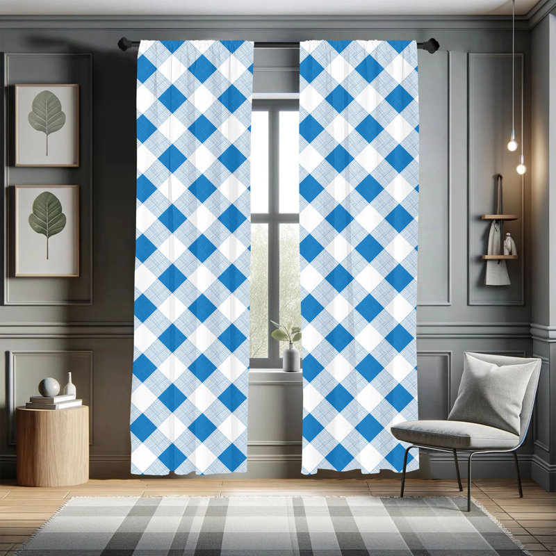 Geometric Semi-Sheer Rod Pocket Curtain Panels, 28" x 84"