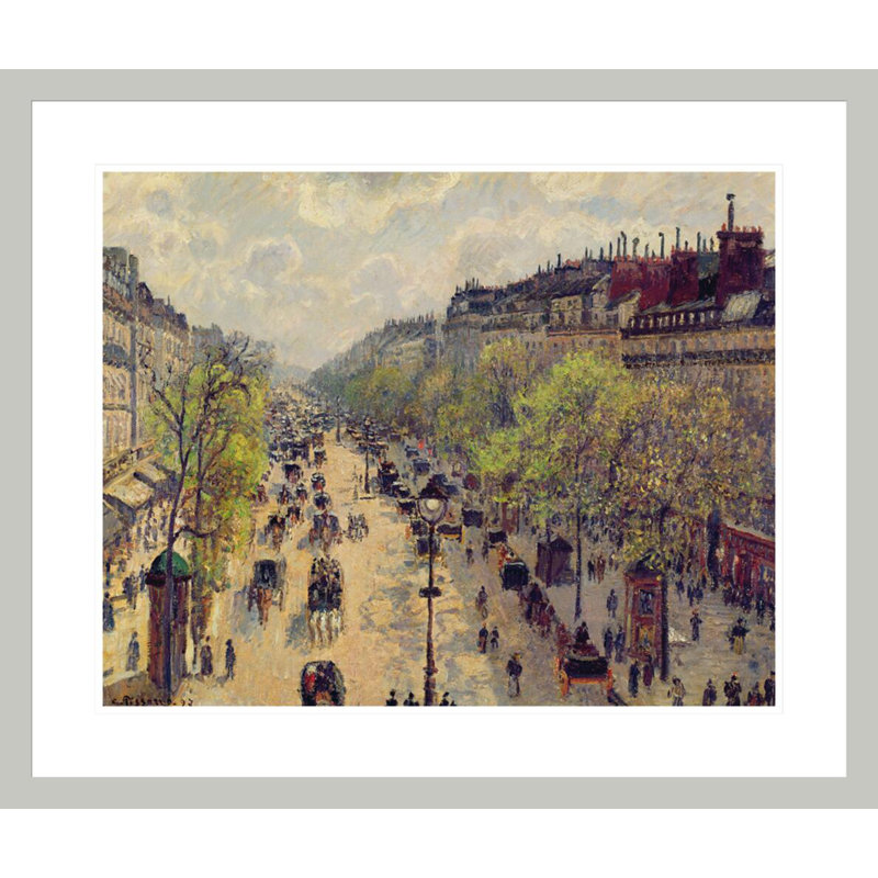 «Boulevard Montmartre» par Camille Pissarro, impression giclée sur cadre, 23.5" H x 27.88" W