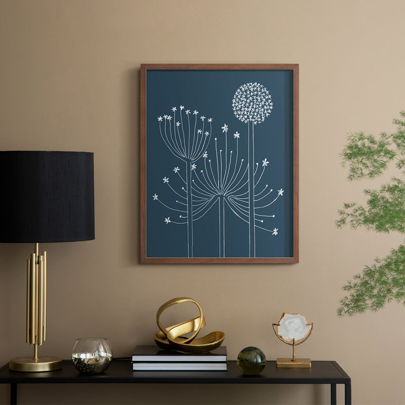 Impression graphique encadrée Alliums II - bois massif, H 15 po x l 12 po, Noyer