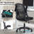 Executive Mesh Task Chair with Adjustable Lumbar Support, Home Desk Chair with Flip-up Arms, Ergonomic Office Chair, Black-1707674047