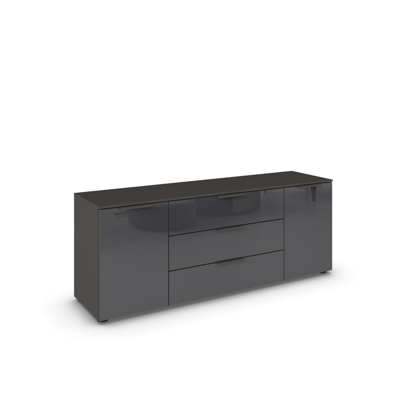 Flipp 3 - Drawer Chest of Drawers, Graphite/Glass Basalt