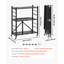3-Tier Foldable Storage Shelf With Wheels 36-Inch Metal Shelving