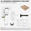 Single Handle Waterfall Bathroom Faucet with Water Supply Lines-101412645