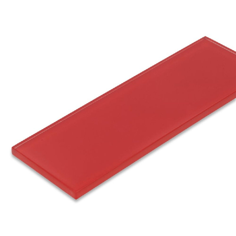 Carreau de verre brillant 3 x 9 coquelicots San Mauro, Rouge