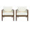 Chaises club d'extérieur (ensemble de 2), structure en bois d'acacia avec dossier en corde, coussins beiges hydrofuges pour patio / cour arrière / terrasse, brun foncé