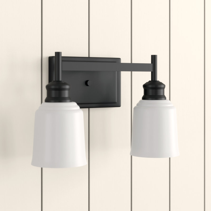 Éclairage pour salle de bain 2 lumières Alayanna, Noir mat