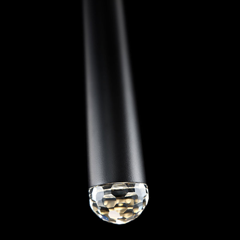 Cascade 1 - Light Single Cylinder LED Pendant, Black, 19" H x 1.63" W x 1.63" D